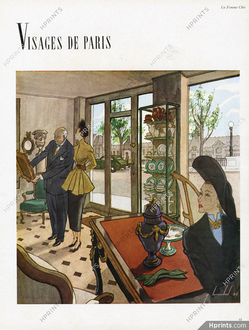 Pierre Louchel 1948 Visages de Paris, Antiquaire, Shop