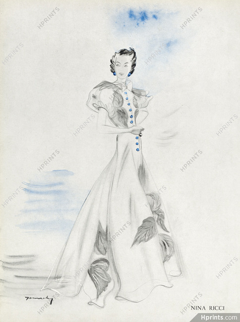 Nina Ricci 1937 Evening Gown, Demachy