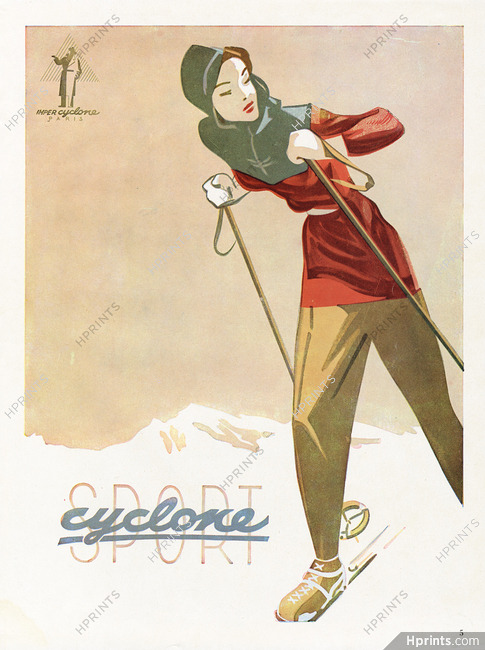 Cyclone (Sportswear) 1950 Woman Skiing