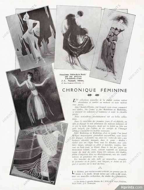 Salon de la Mode 1921 G-C. Guys, Préjelan, Yvon Vidal, J-G. Domergue, Fashion Paintings