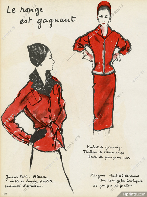 Jacques Fath & Givenchy 1952 "Le Rouge est gagnant", Sylvia Braverman