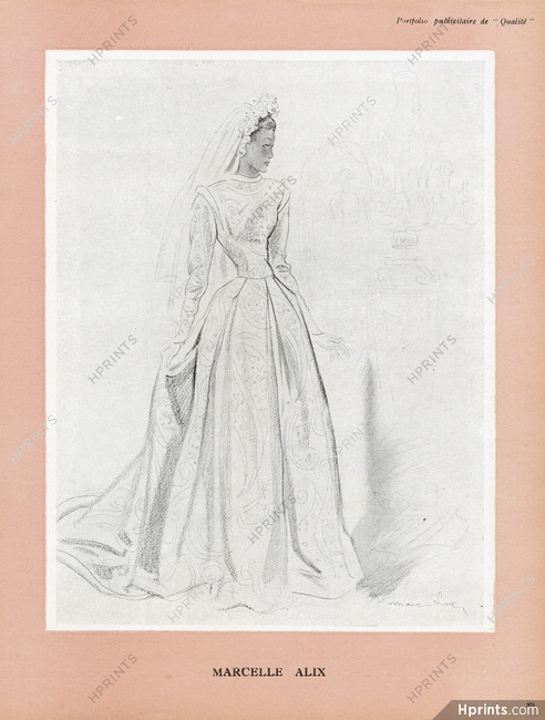 Marcelle Alix 1946 Wedding Dress, Marc-Luc
