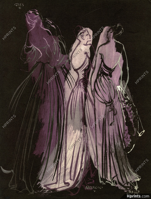 Suzanne Runacher 1946 Robes du soir, Grès, Balenciaga, Maggy Rouff