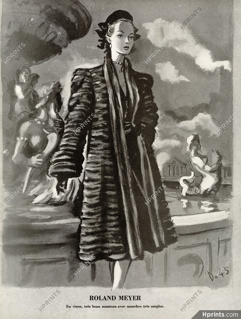 Roland Meyer (Fur Clothing) 1945 Manteau en vison, André Delfau