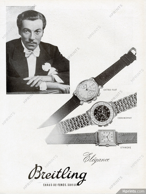 Breitling (Watches) 1947 Extra-plat, Chronomat, Etanche, Douglas Fairbanks