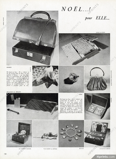 Noël pour Elle 1948 Hermès (handbag), Line Vautrin, Droz, Desgranges, Mellerio dits Meller...