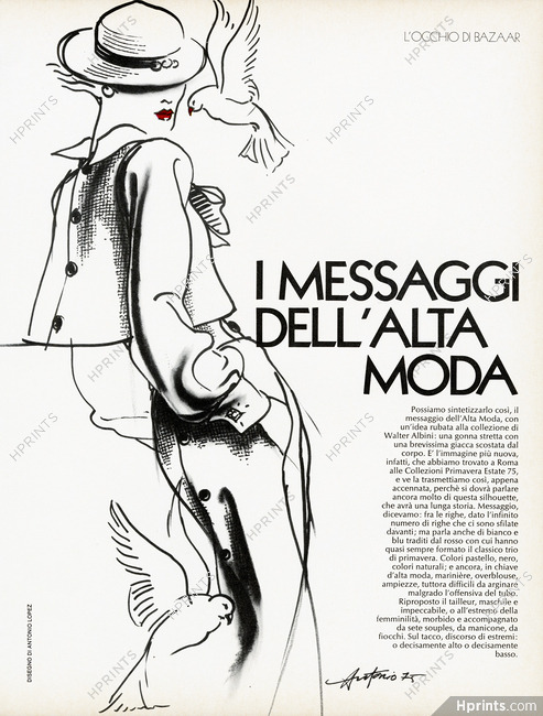 Antonio Lopez 1975 I Messaggi Dell'Alta Moda, Fashion Illustration
