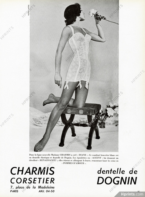 Charmis (Lingerie) 1954 Corselette, Garters, Girdle, Photo Lattès