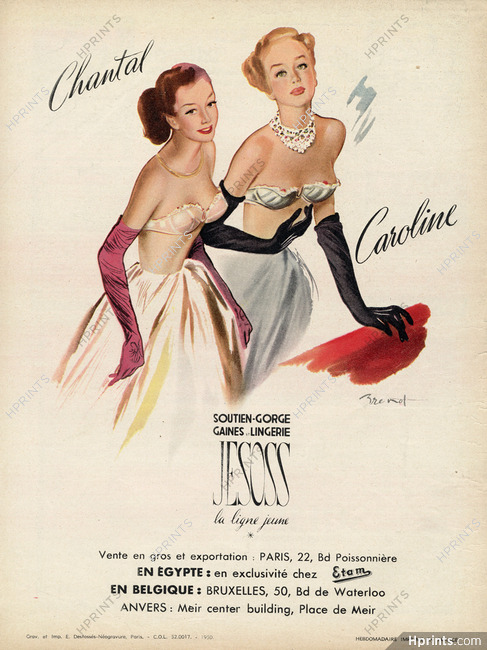 Jesoss (Lingerie) 1950 Bra, Brénot — Advertisement