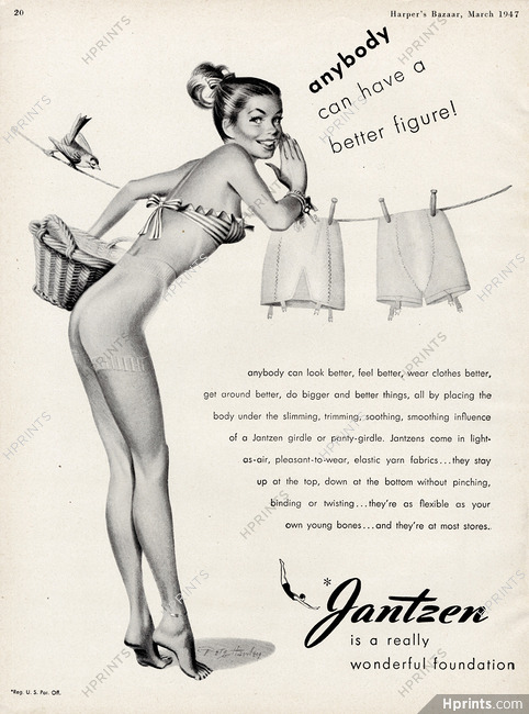 Vintage 1950s Jantzen Bras Print Ad