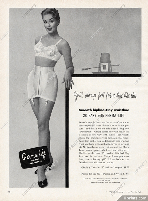 1965 Perma-Lift Magic Oval Pantie Girdle & Bra photo nude color vintage  print Ad