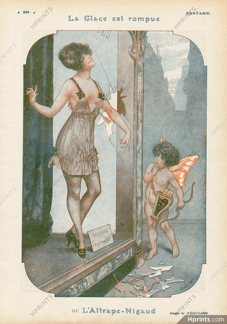 Hérouard 1920 L'Attrape-Nigaud, The Con, Lingerie Mannequin, Angel