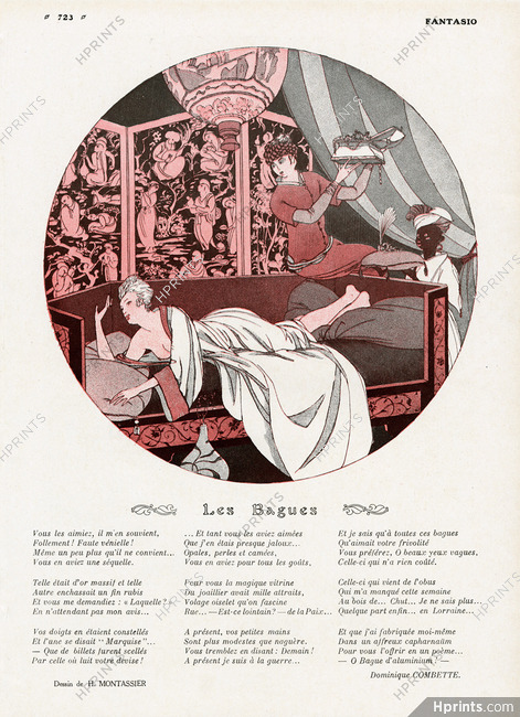 Henri Montassier 1916 "Les Bagues", Rings, Poem by Dominique Combette