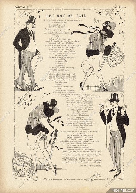 Léon Bonnotte 1924 "Les Bas de Soie", Stockings, Text by Guy de Montgailhard