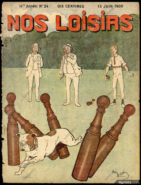Harry Elliott 1909 French Bulldog, Nos Loisirs Cover