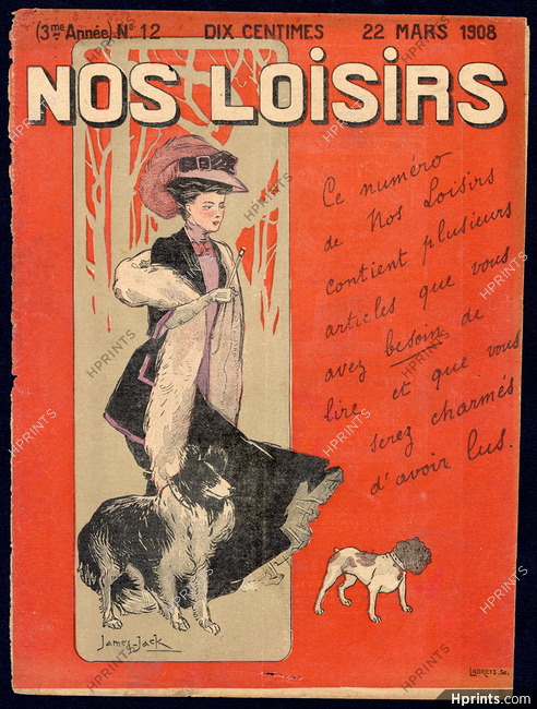 James Jack 1908 French Bulldog, Nos Loisirs Cover