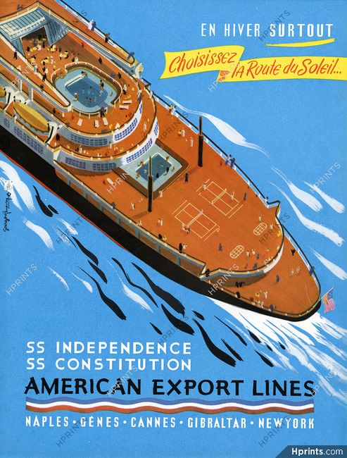 American Export Lines 1954 Transatlantic Liner, Georges Renevey