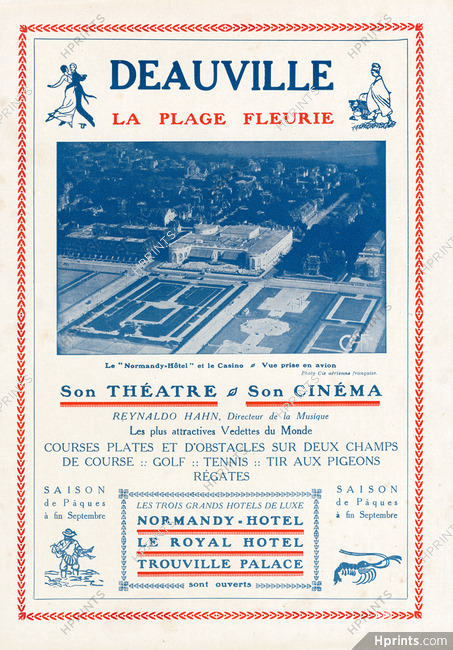 Deauville 1922 La Plage Fleurie, Normandy-Hotel, Royal Hotel, Trouville Palace