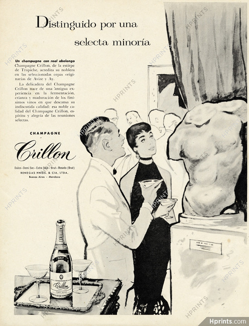 Champagne Crillon 1955 Argentinian Advertisement