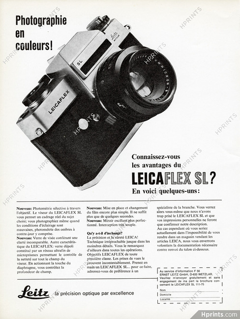 Leica Leitz (Photography Cameras) 1968 Leicaflex SL