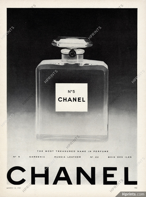 Chanel (Perfumes) 1952 Numéro 5 (version two text lines, english)