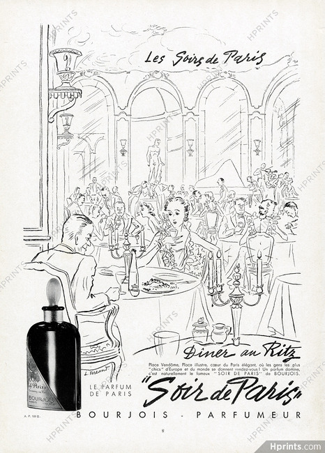 Bourjois (Perfumes) 1937 Soir de Paris Hotel Ritz Louis Ferrand (S)