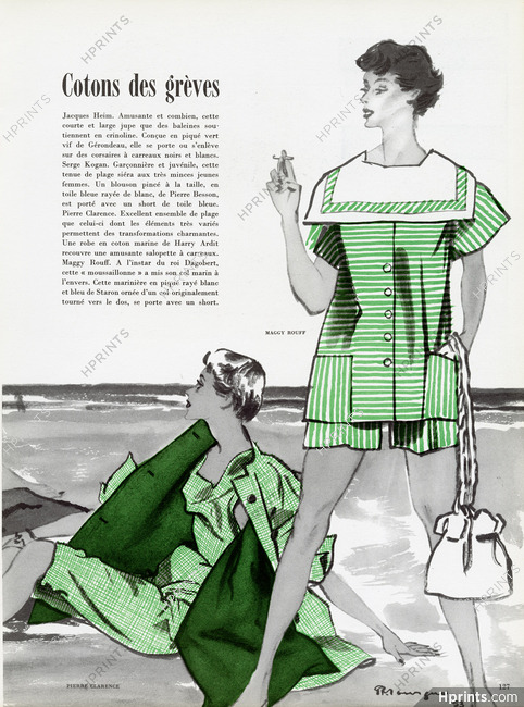 Pierre Clarence, Maggy Rouff 1953 Beachwear, Pierre Mourgue
