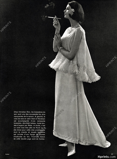 Christian Dior 1960 Evening Gown, Hurel, Bijoux Cartier, Photo Pottier