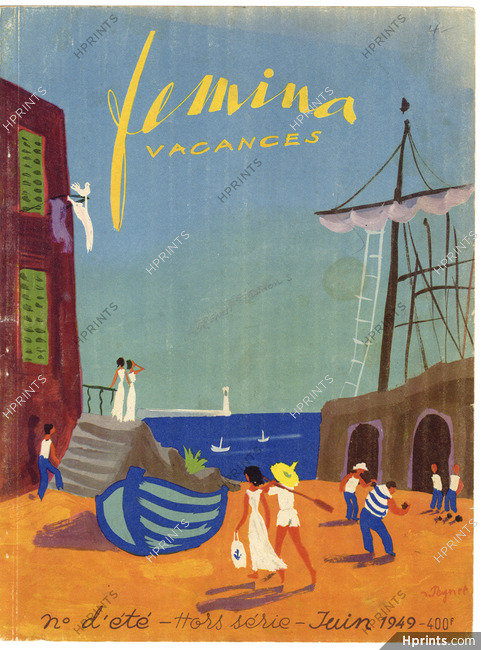 Raymond Peynet 1949 Femina Cover, Vacances