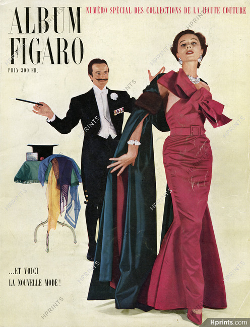 Jacques Fath 1950 Bettina, Magician Licio Moroso, Photo Clarke, Album Figaro Cover