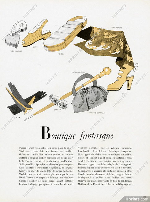 Pierre Pagès 1947 Boutique fantasque - Fashion Goods, Line Vautrin, Grésy, Model, René Véron, Violette Cornille, Lambault, Ilda