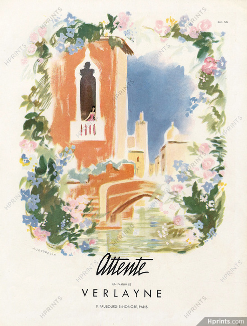 Verlayne (Perfumes) 1946 Attente, J. Jacquelin