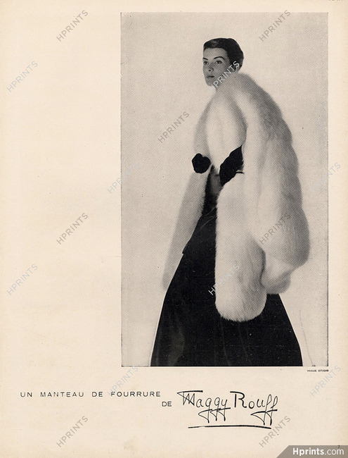 Maggy Rouff 1947 Manteau de fourrure