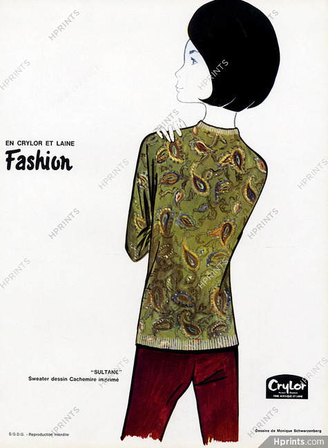 Crylor (Fabric) 1962 Cardigan, Monique Schwarzenberg