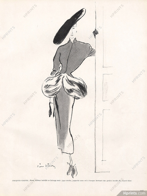 Jacques Griffe 1948 Pierre Simon Fashion Illustration