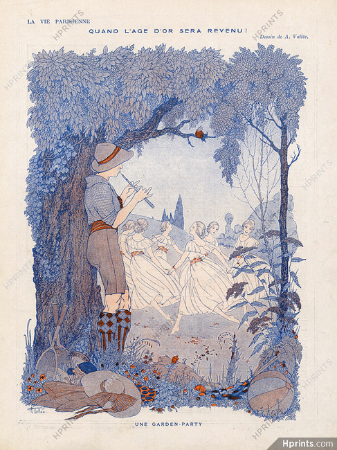 Armand Vallée 1916 ''Quand l'age d'or sera revenu!'' Garden Party, Dancers