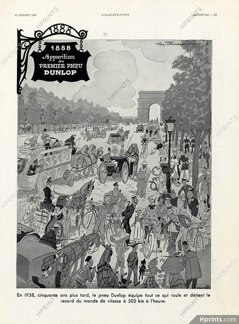 Dunlop 1938 Henry Fournier "Champs-Elysées", Arc de Triomphe