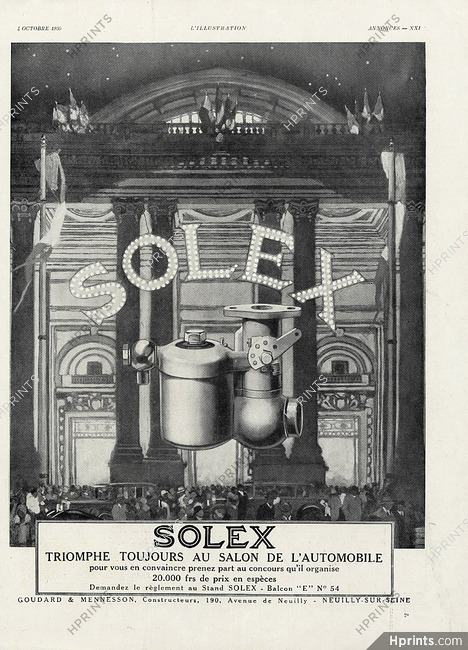 Solex (Ets Goudard & Mennesson) 1930 Grand Palais