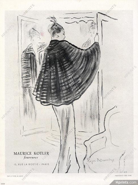 Maurice Kotler 1949 Roger Descombes, Fur Coat