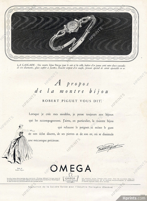 Omega 1949 Robert Piguet, Texte Robert Piguet