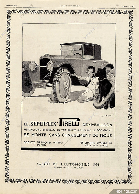 Pirelli 1924 Superflex, Girl, Dog, Alexis Kow