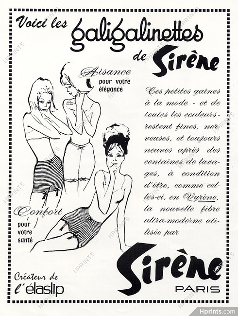 La Sirène 1963 Galigalinettes, Girdle