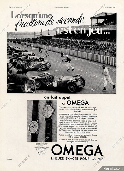 Omega 1938 Grand Prix Chantilly Saint-Christophe