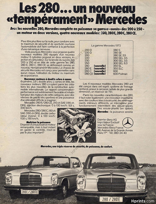 Mercedes-Benz (Cars) 1972 "Modèle 280"