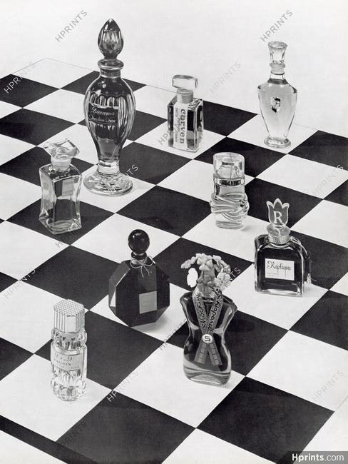 Parfums 1952 Ces échecs sont une réussite (p.2) Trésor, Diorama, Robe d'un soir, Ecusson, 9X9, Le Dandy, Repartie, Shocking, Réplique