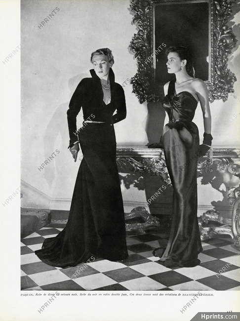 Paquin 1949 Evening Dress, Bianchini Férier
