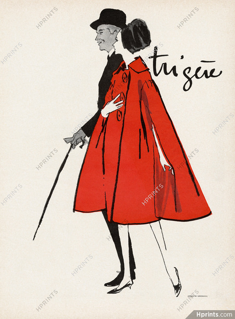 Trigère (Couture) 1960 Drawn by Greenhill