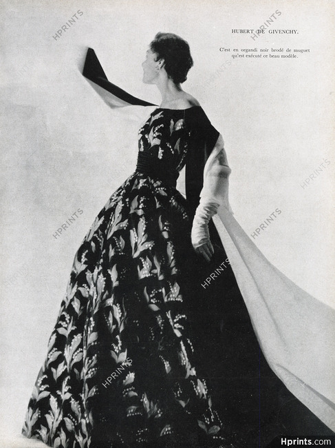 Hubert de Givenchy 1953 Organdi brodé de muguet