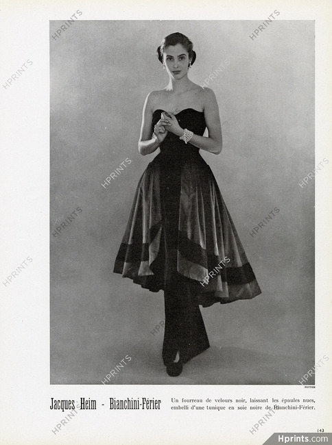 Jacques Heim 1948 Photo Philippe Pottier, Evening Gown