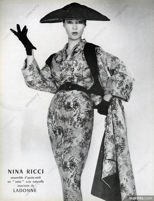 Nina Ricci 1954 Silk Ladonne, Fashion Photography